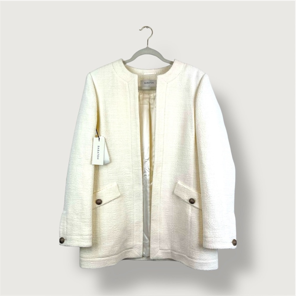Babaton | L | Times Tweed Blazer | White | Quiet Luxury | Business | Classic